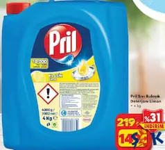 PRİL SIVI BULAŞIK DETERJANI LİMON 4 KG